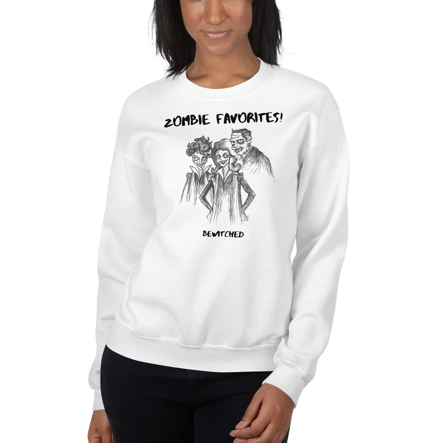 "Bewitched" - Halloween Zombie Favorites Unisex Style Crew Neck Sweatshirt Sweaters for Men & Women