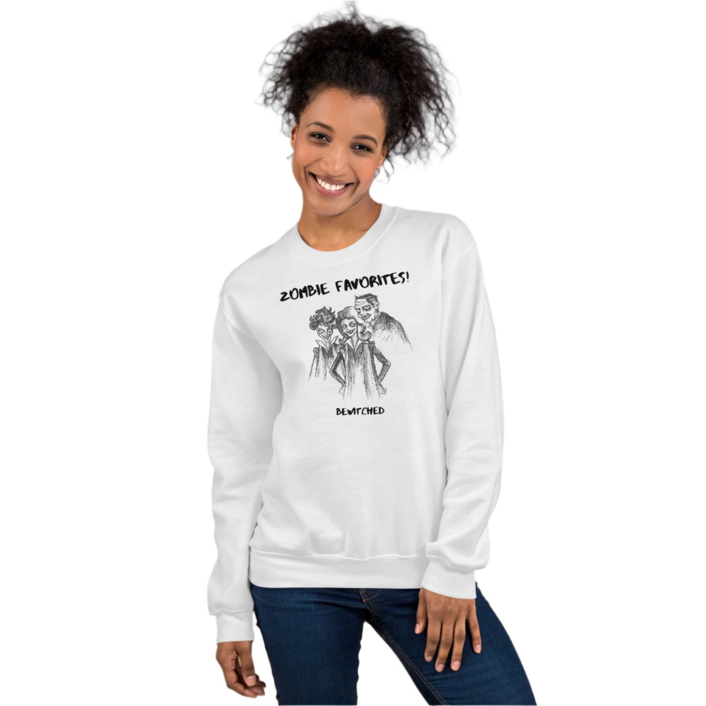 "Bewitched" - Halloween Zombie Favorites Unisex Style Crew Neck Sweatshirt Sweaters for Men & Women