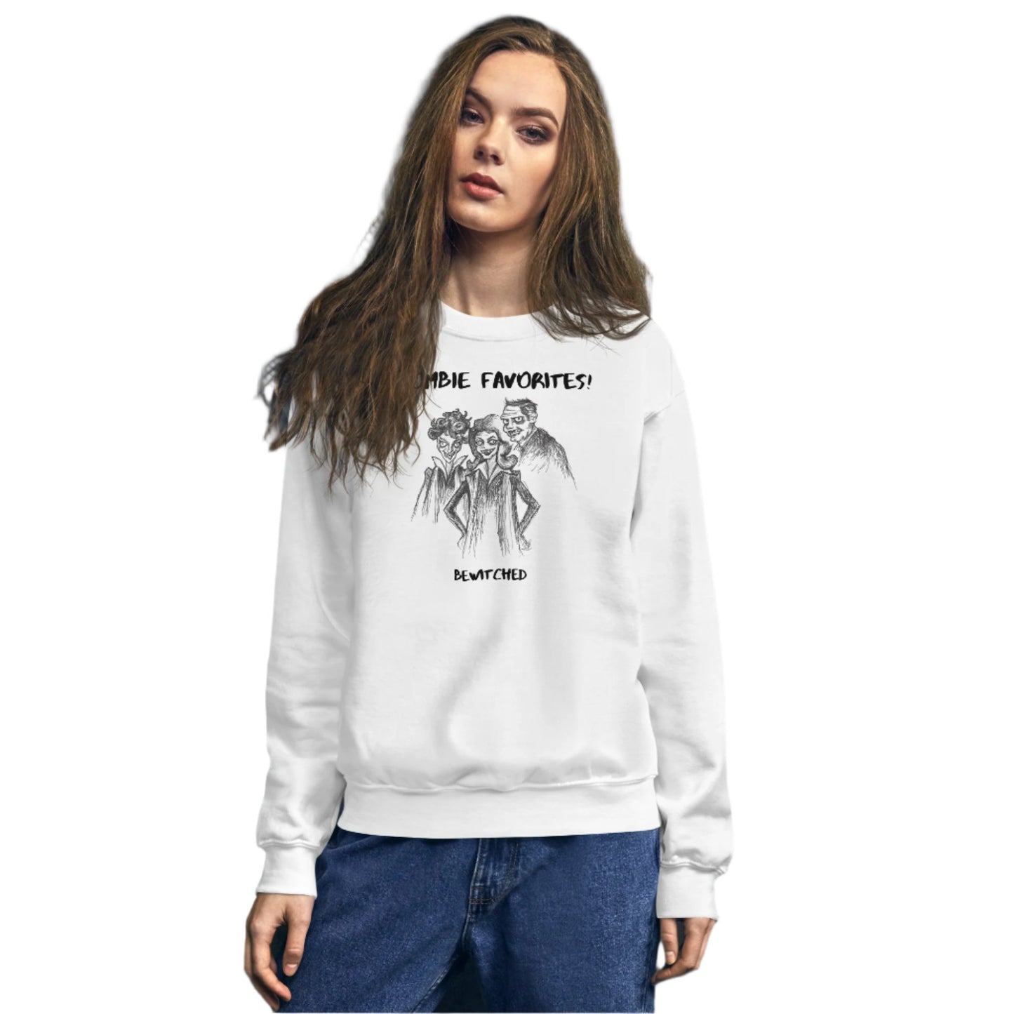 "Bewitched" - Halloween Zombie Favorites Unisex Style Crew Neck Sweatshirt Sweaters for Men & Women
