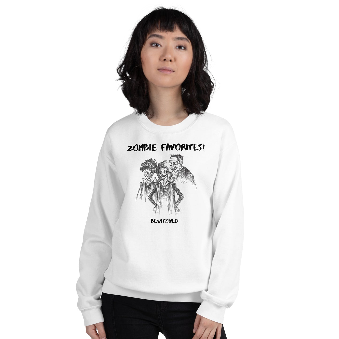 "Bewitched" - Halloween Zombie Favorites Unisex Style Crew Neck Sweatshirt Sweaters for Men & Women
