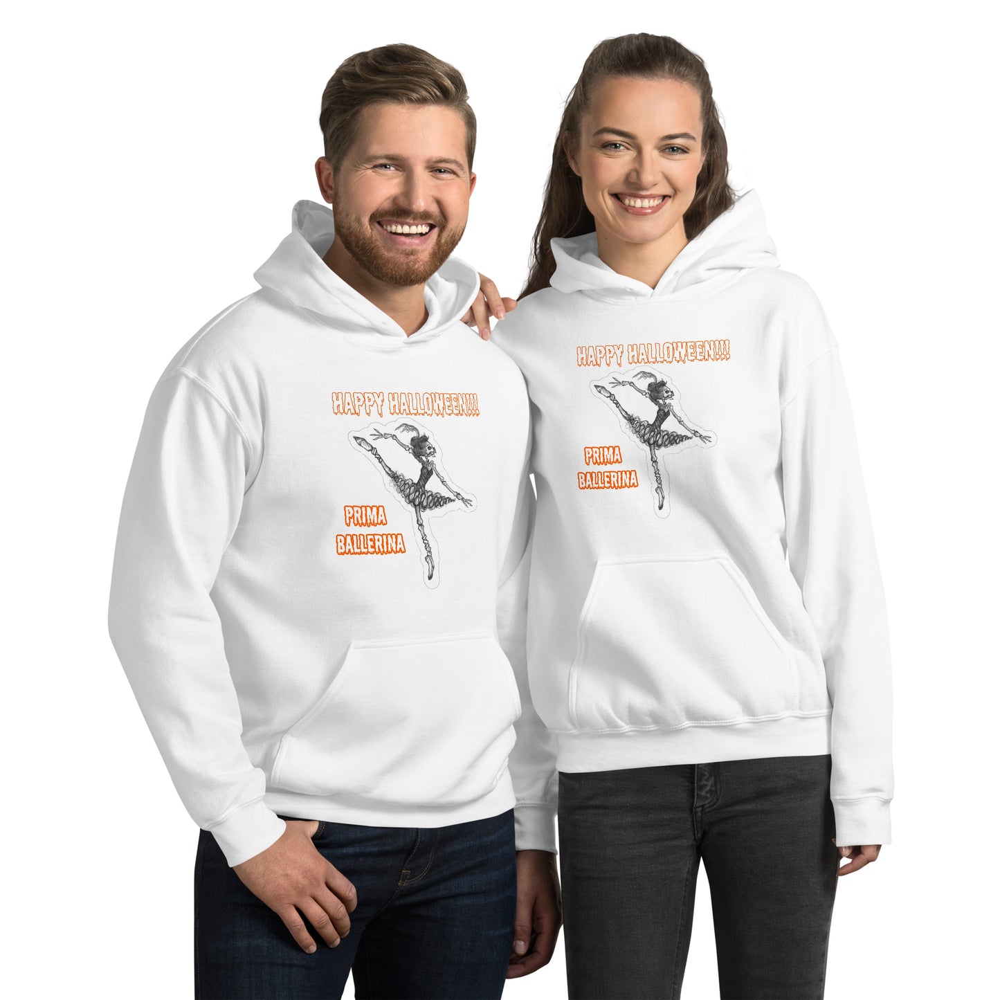 Halloween Skeleton "Prima Ballerina" Happy Halloween Unisex Style Hoodie for Men and Women