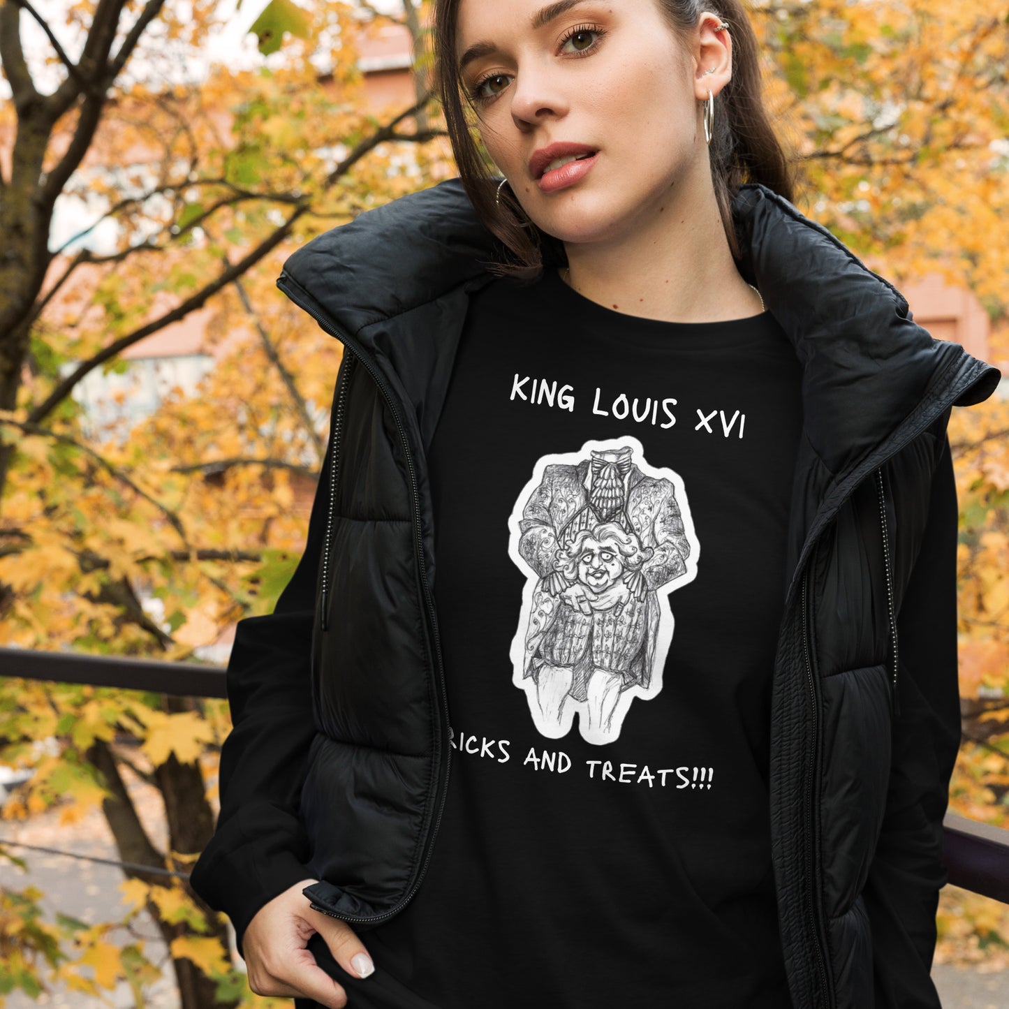 Headless Louis XVI - "Tricks and Treats" Halloween Unisex Long Sleeve Regular T-Shirt for Men & Women