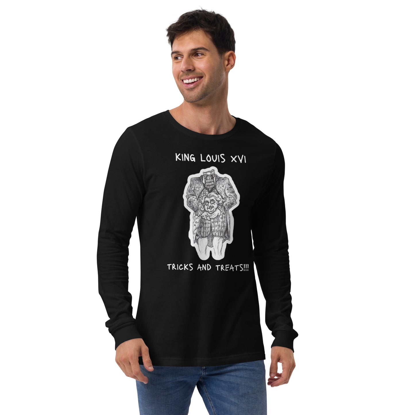 Headless Louis XVI - "Tricks and Treats" Halloween Unisex Long Sleeve Regular T-Shirt for Men & Women