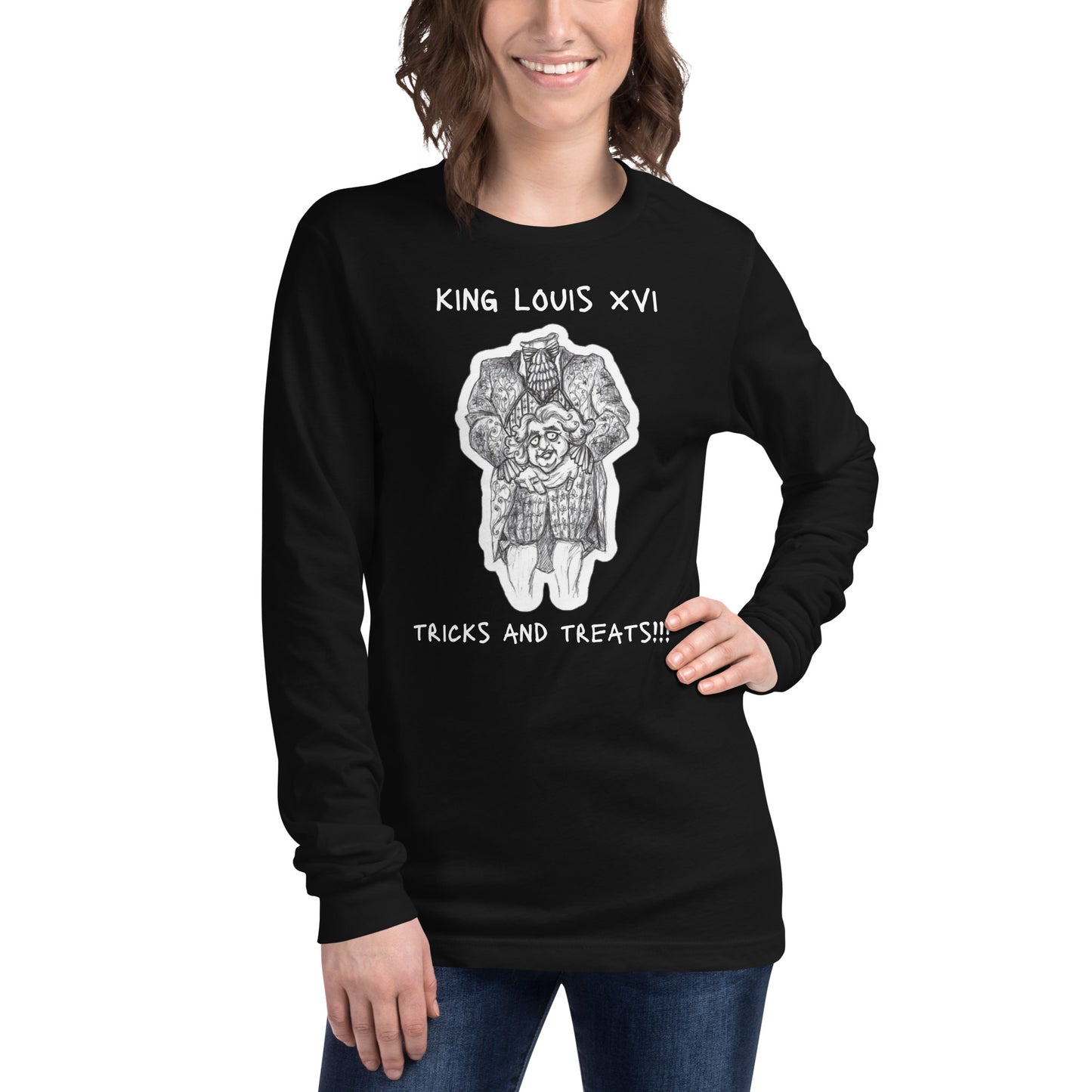 Headless Louis XVI - "Tricks and Treats" Halloween Unisex Long Sleeve Regular T-Shirt for Men & Women