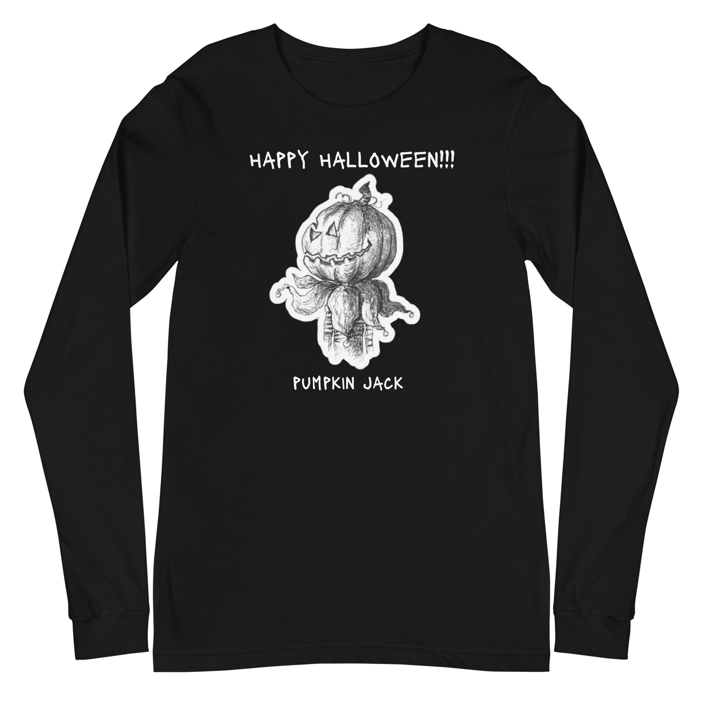 "Pumpkin Jack" - Halloween Unisex Style Long Sleeve Regular Fit T-Shirt for Men, Women & Pumpkins