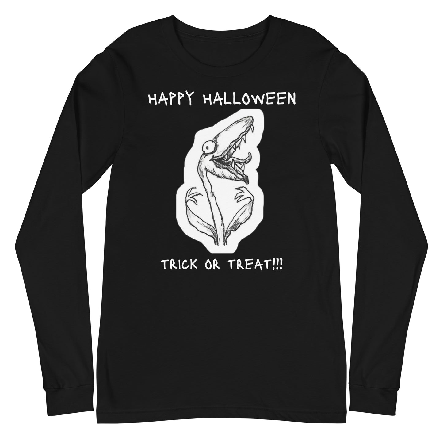 "Seymour the hungry houseplant" - Halloween Unisex Long Sleeve Regular Fit T-Shirt for Men &Women