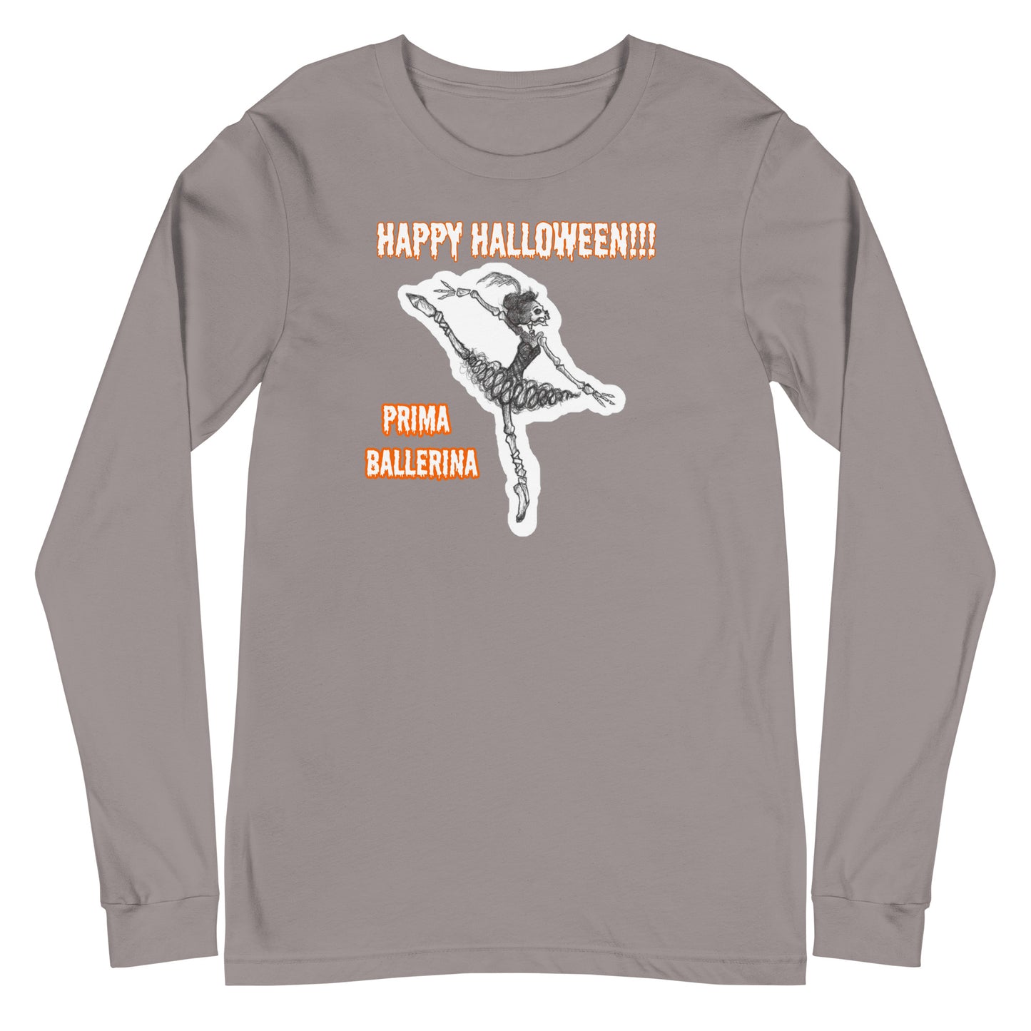 Skeleton "Prima Ballerina" Unisex Long Sleeve Crew Neck T-shirt for Men & Women