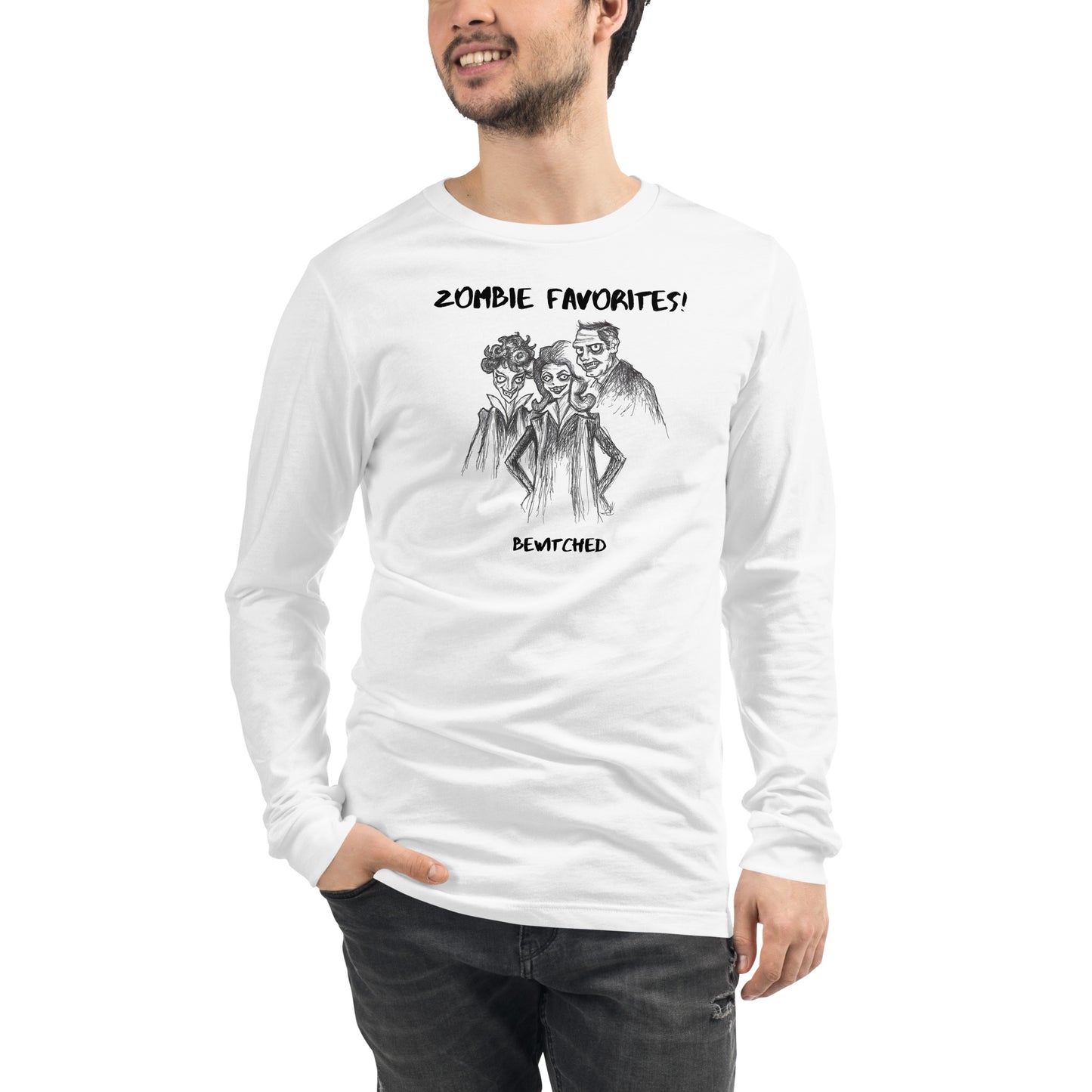 "Bewitched" - Halloween Zombie Favorites Unisex Long Sleeve Crew Neck T-Shirt for Men & Women