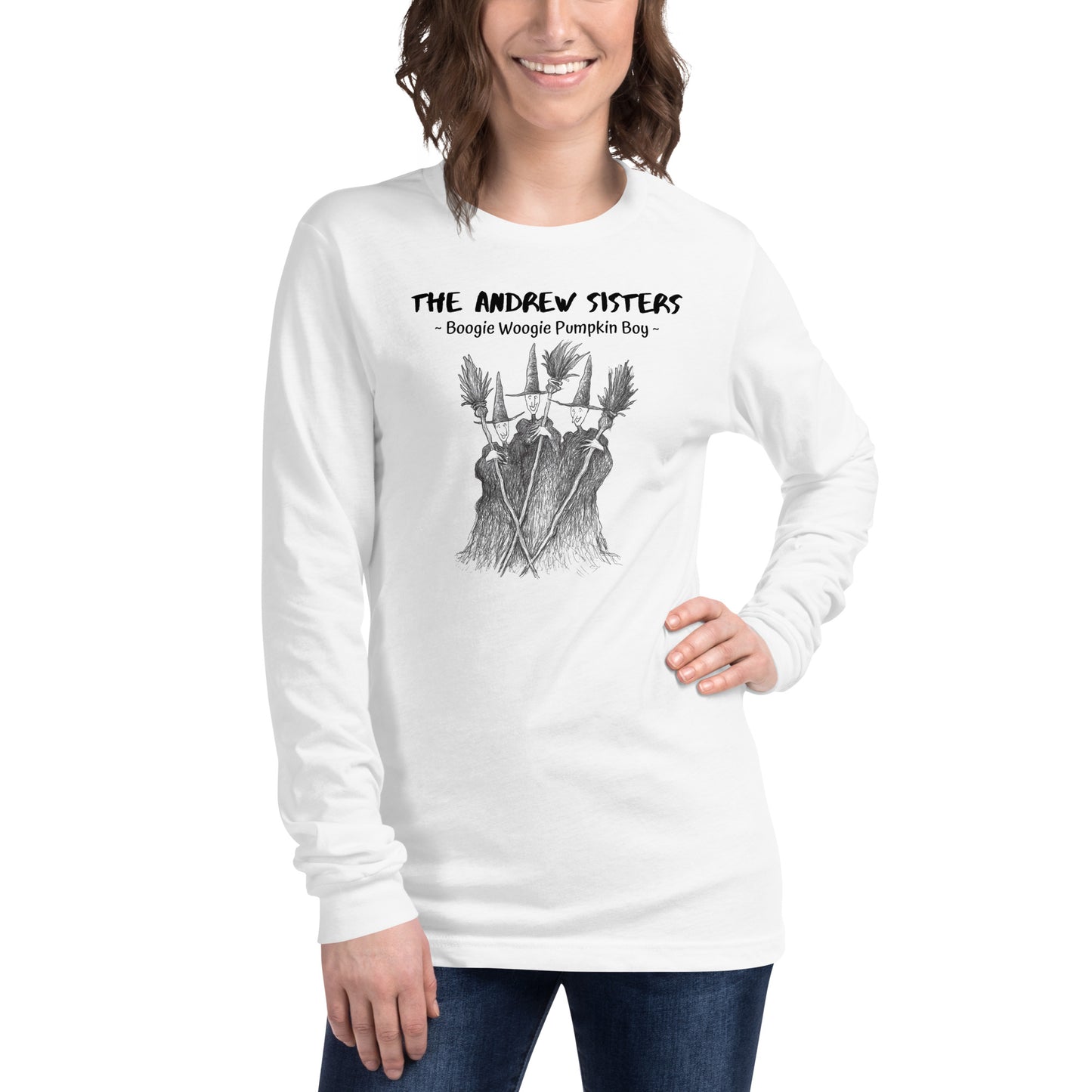 The Andrew Sisters - "Boogie Woogie Pumpkin Boy" Halloween Unisex Long Sleeve Regular Fit T-Shirt for Men, Women, Witches & Warlocks