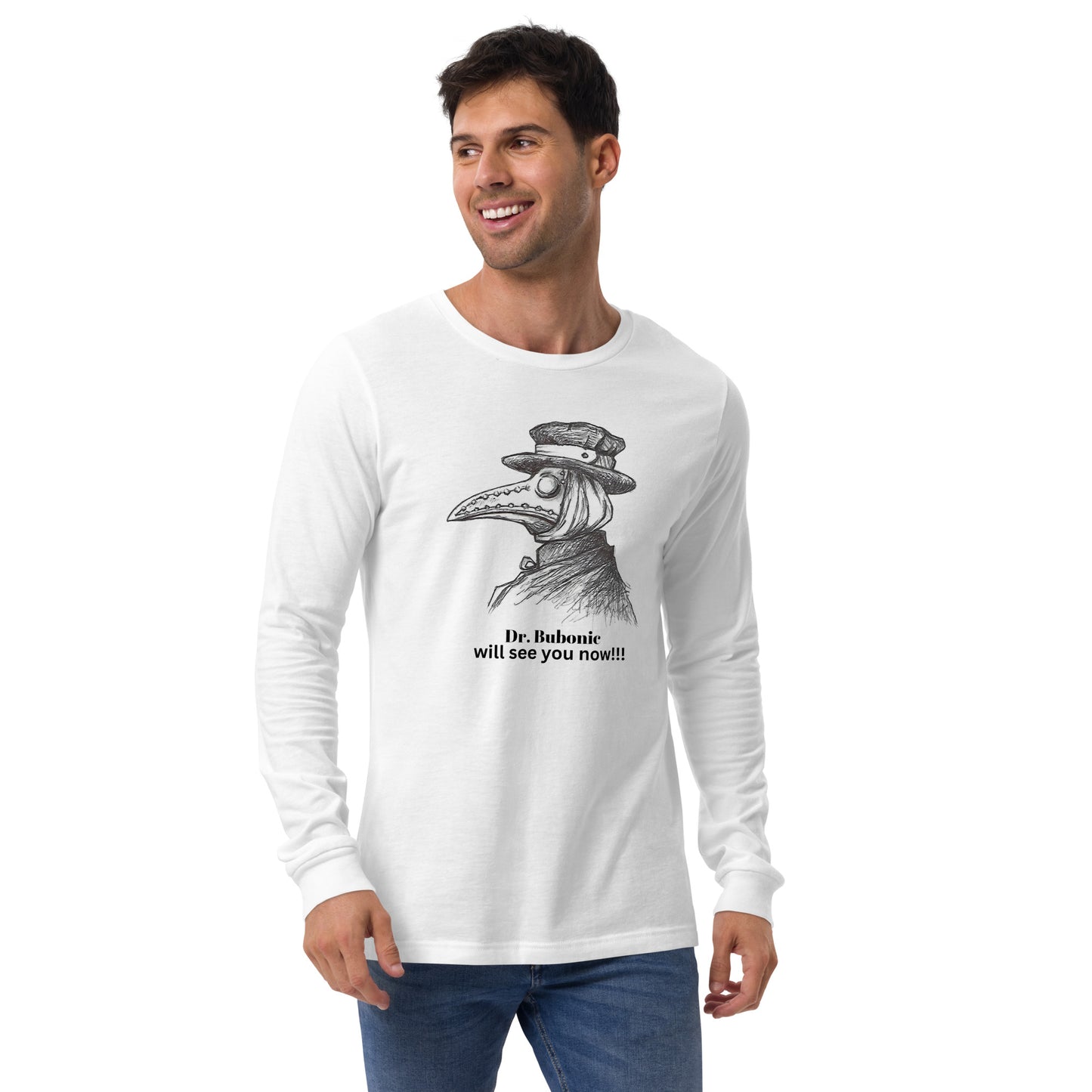"Dr. Bubonic will see you now" Halloween Unisex Style Long Sleeve Regular Fit T-Shirt for Men & Women