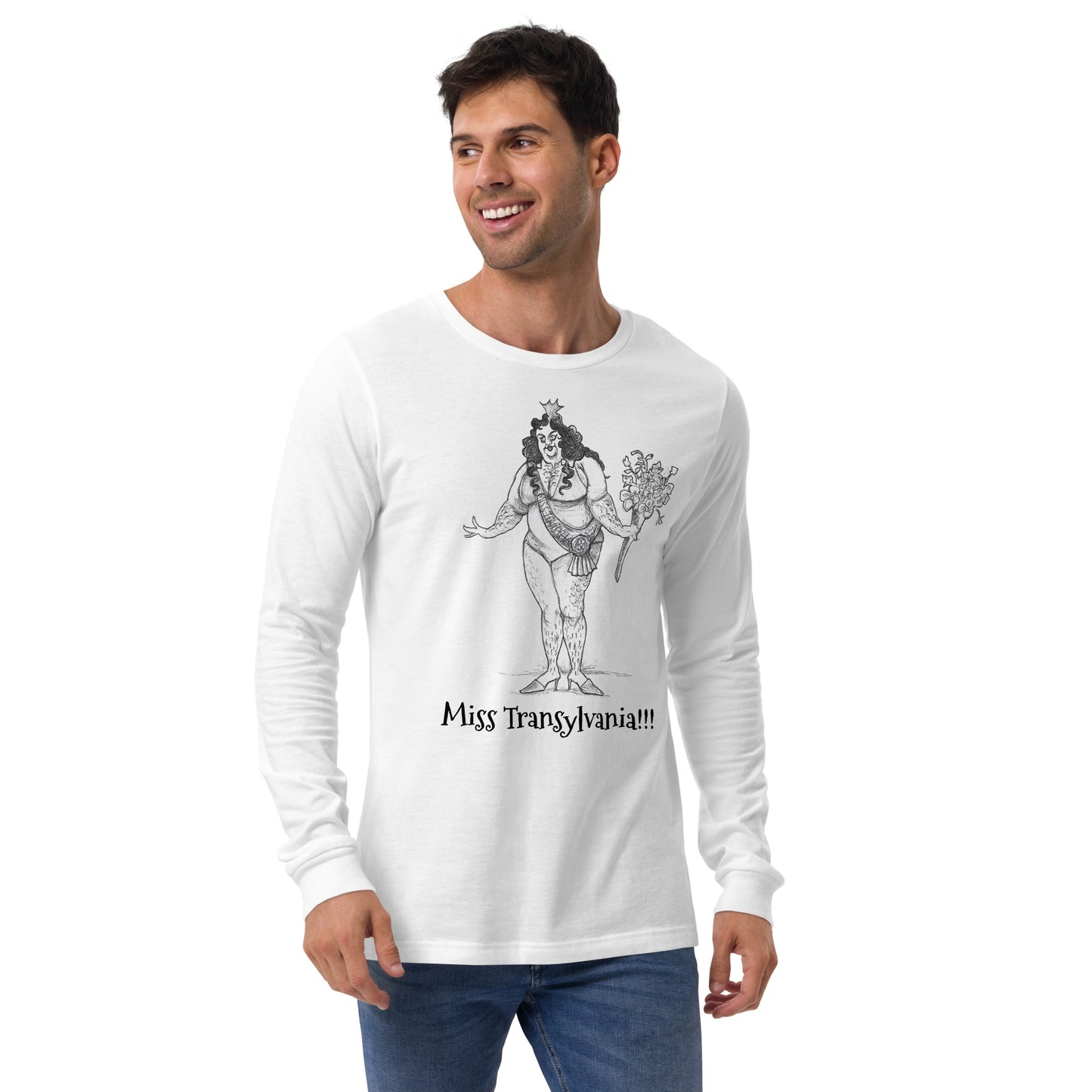 "Miss Transylvania" Halloween Unisex Style Long Sleeve Regular Fit T-Shirt for Men, Women & Beauty Queens