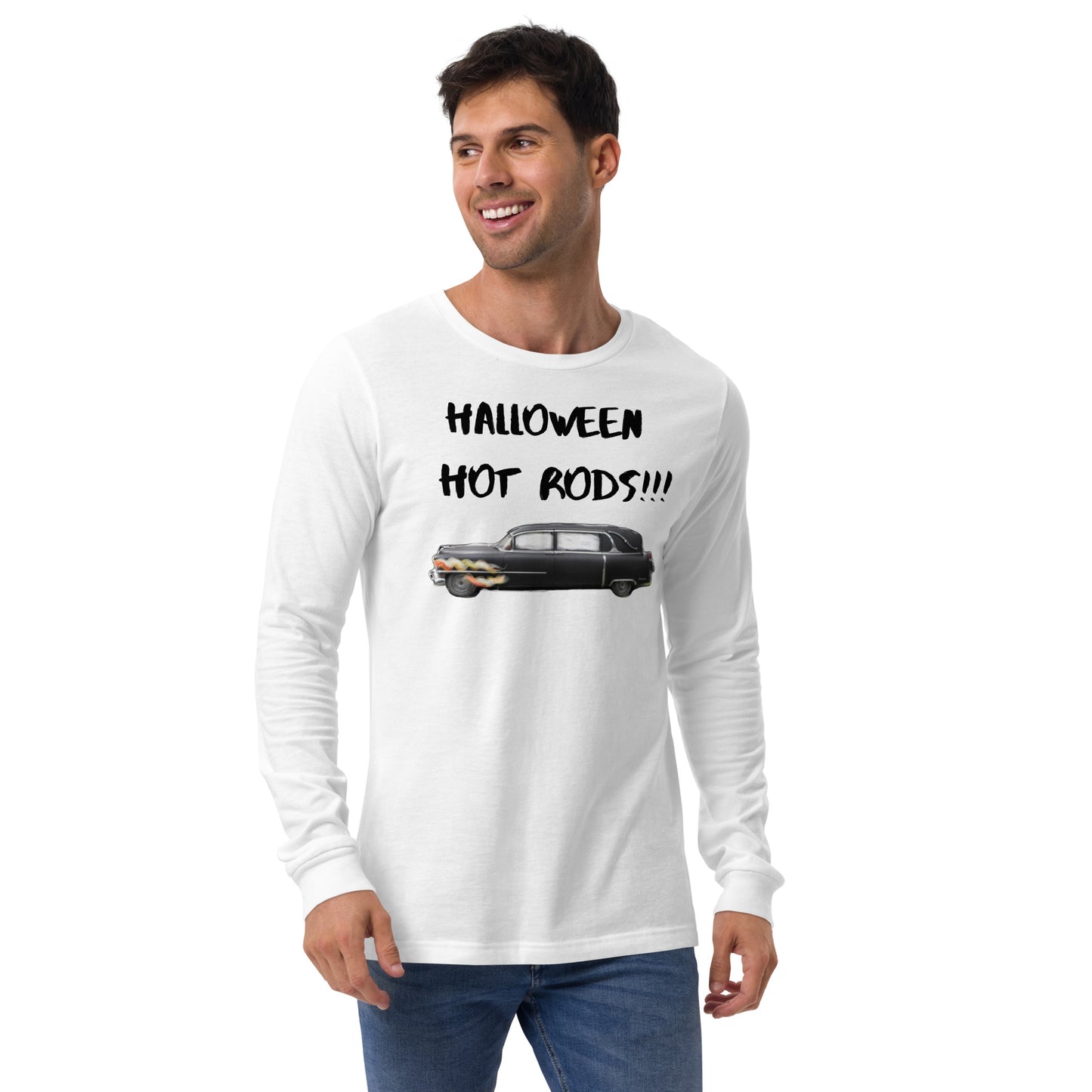 "Halloween Hot Rods!!!" - Halloween Unisex Style Long Sleeve Regular Fit T-Shirt for Men & Women who like fast cars!!!