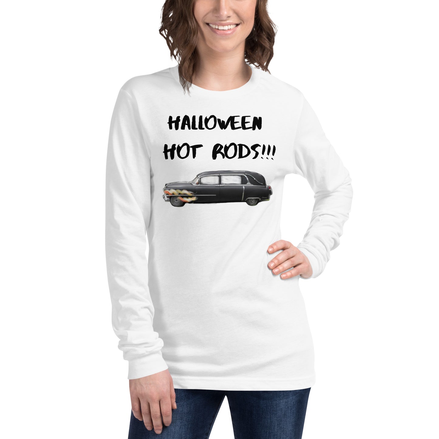 "Halloween Hot Rods!!!" - Halloween Unisex Style Long Sleeve Regular Fit T-Shirt for Men & Women who like fast cars!!!