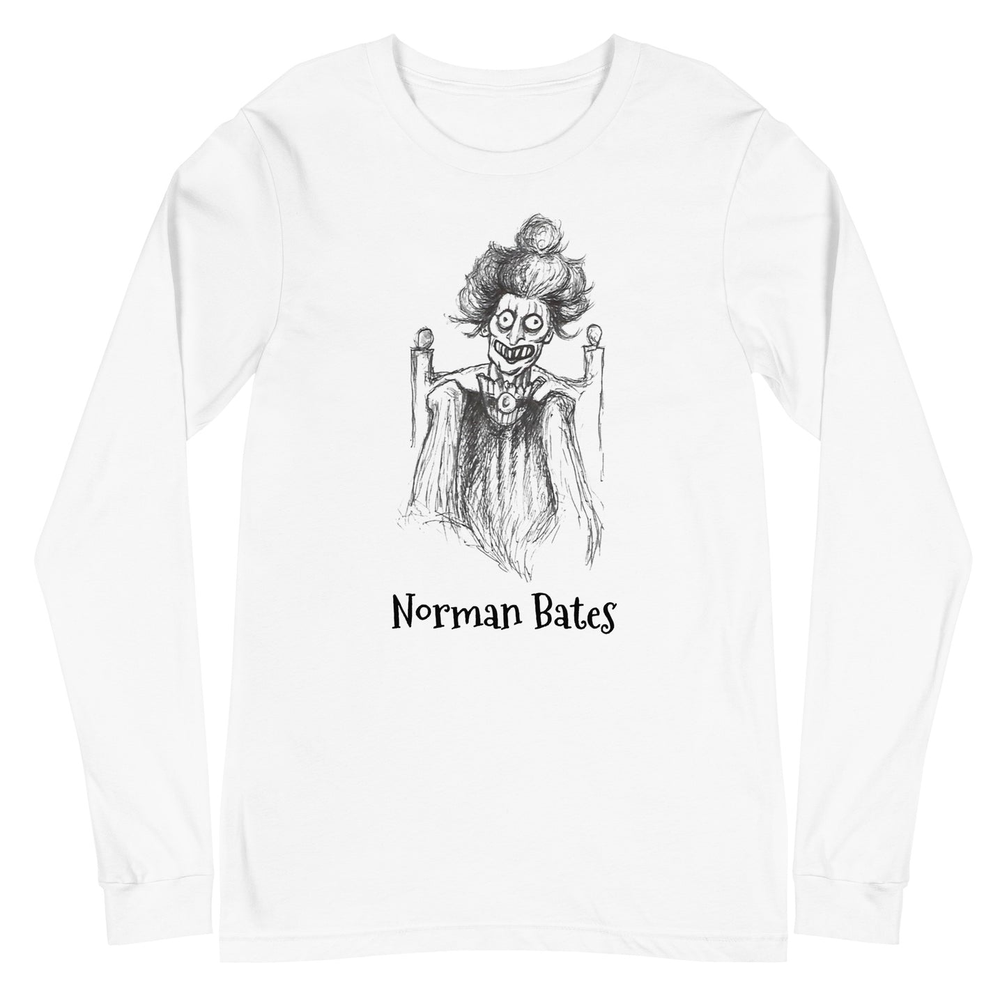 "Norman Bates" Halloween Unisex Long Sleeve Regular Fit T-Shirt for Men, Women & Motel Owners