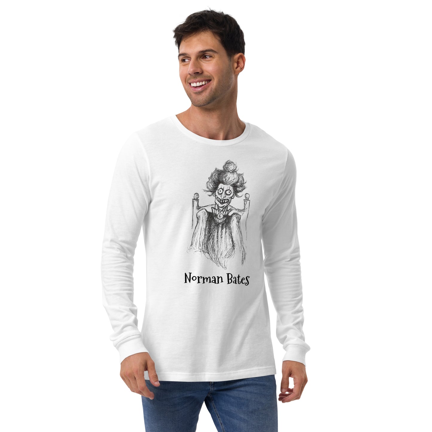 "Norman Bates" Halloween Unisex Long Sleeve Regular Fit T-Shirt for Men, Women & Motel Owners