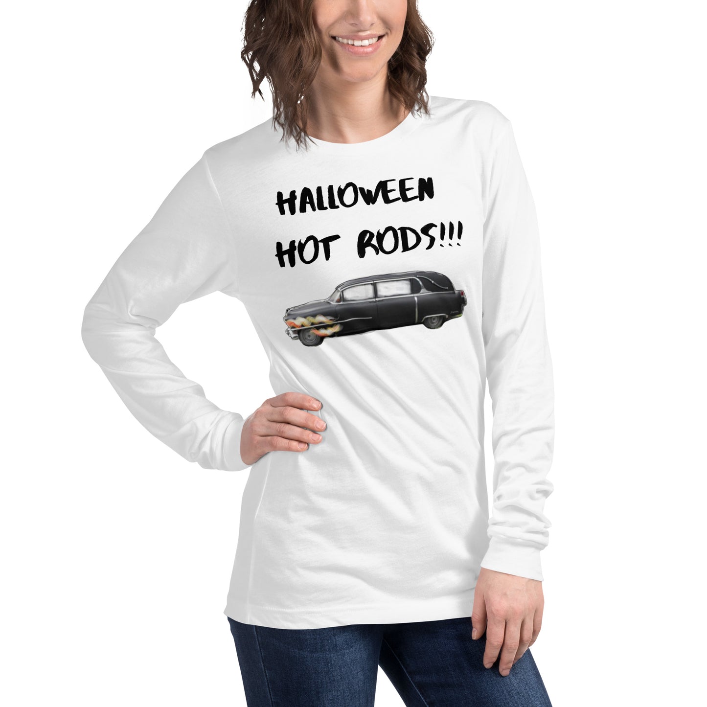 "Halloween Hot Rods!!!" - Halloween Unisex Style Long Sleeve Regular Fit T-Shirt for Men & Women who like fast cars!!!