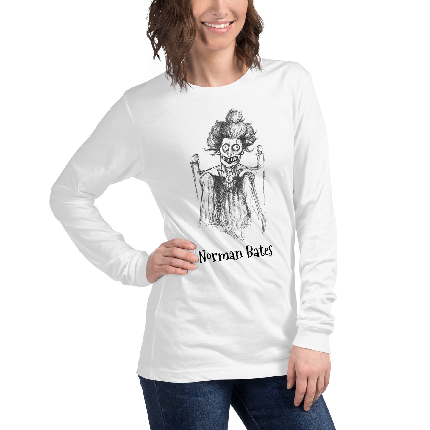"Norman Bates" Halloween Unisex Long Sleeve Regular Fit T-Shirt for Men, Women & Motel Owners