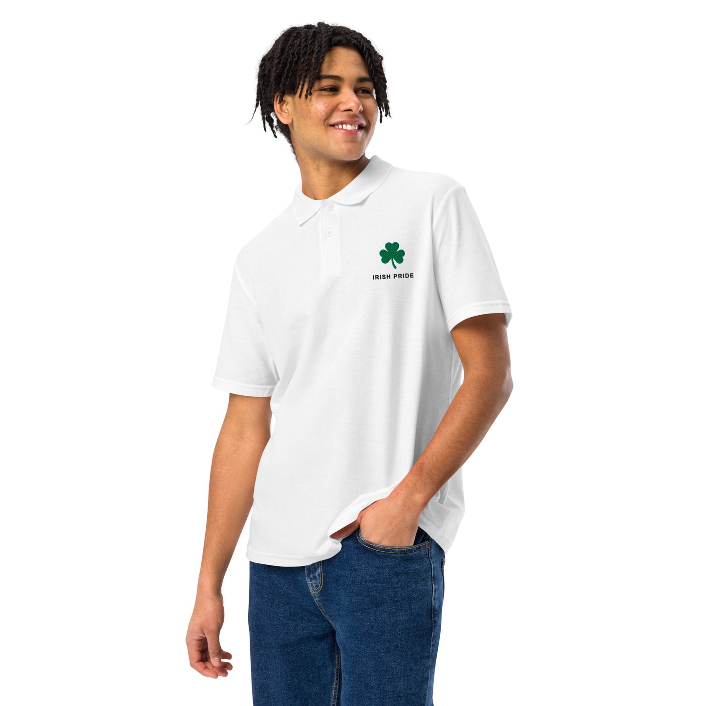 Irish Pride & Shamrock Unisex Pique Polo Shirt for Men & Women