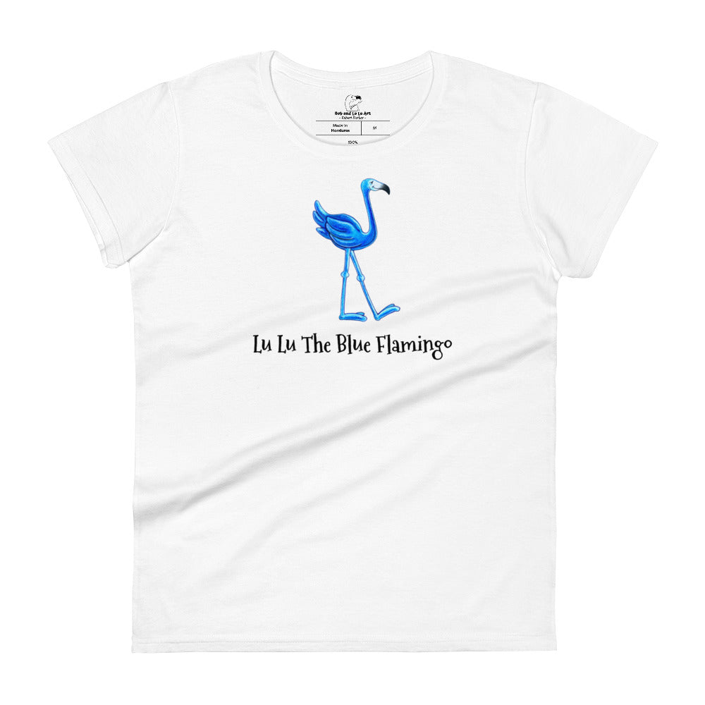 Wear your uniqueness proudly in the LU LU THE BLUE FLAMINGO Women's Fashion Fit Short Sleeve T-Shirt