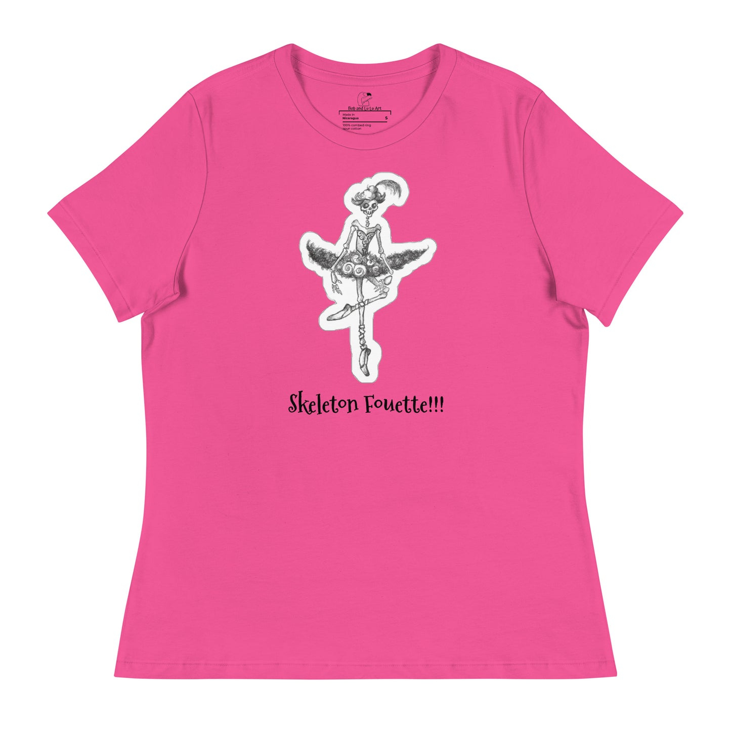 Halloween "Skeleton Fouette!!!" Women's Relaxed Short Sleeve Crew Neck T-Shirt