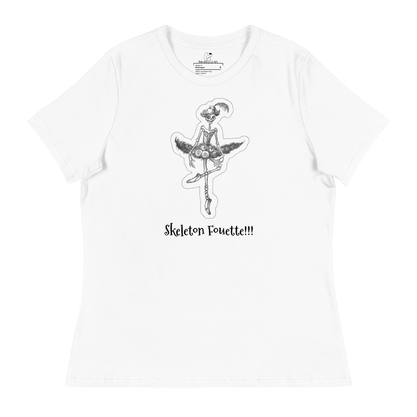 Halloween "Skeleton Fouette!!!" Women's Relaxed Short Sleeve T-Shirt