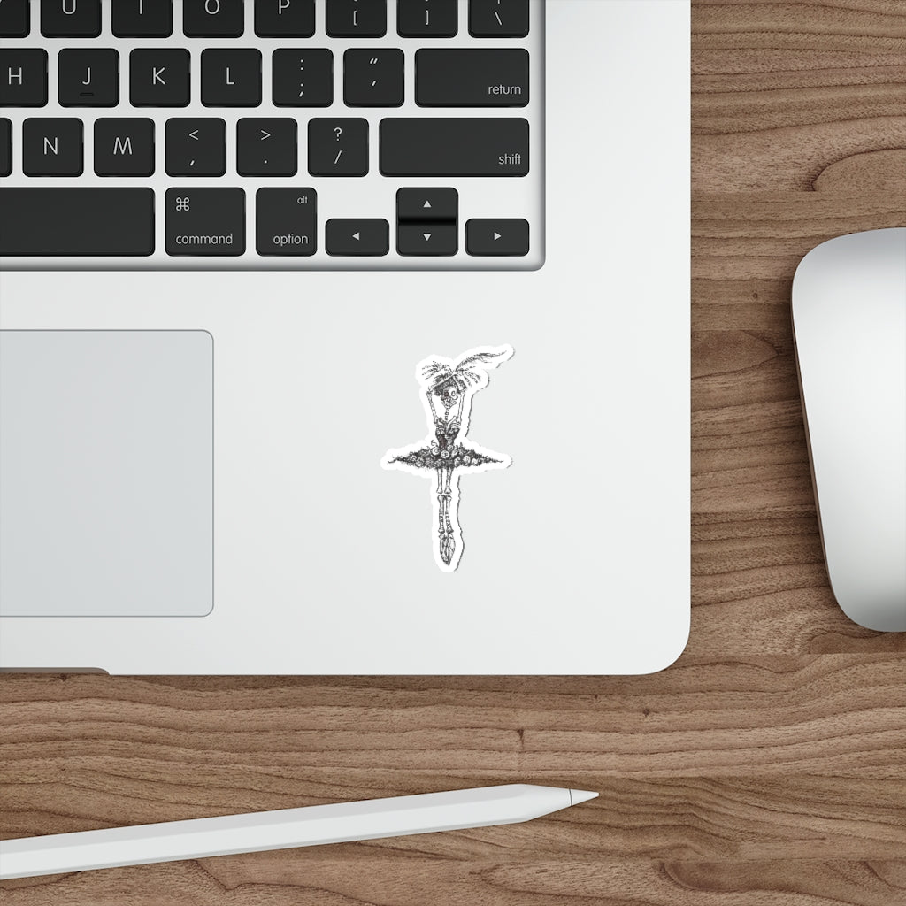 En Pointe Ballerina Skeleton Vinyl Indoor & Outdoor Halloween Die-Cut Sticker