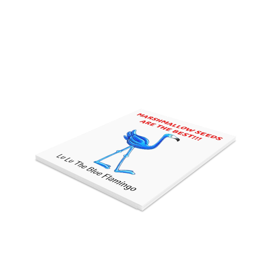 "MARSHMALLOW SEEDS ARE THE BEST" Greeting Card Set by Lu Lu The Blue Flamingo