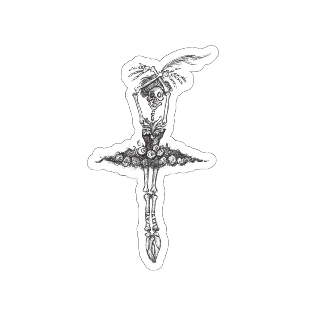 En Pointe Ballerina Skeleton Vinyl Indoor & Outdoor Halloween Die-Cut Sticker