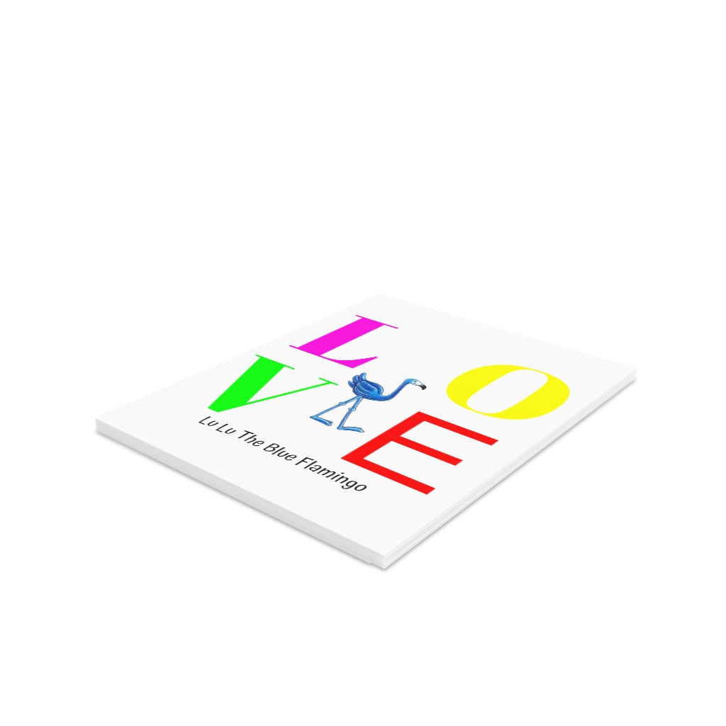 "LOVE" Greeting Card Set by Lu Lu The Blue Flamingo