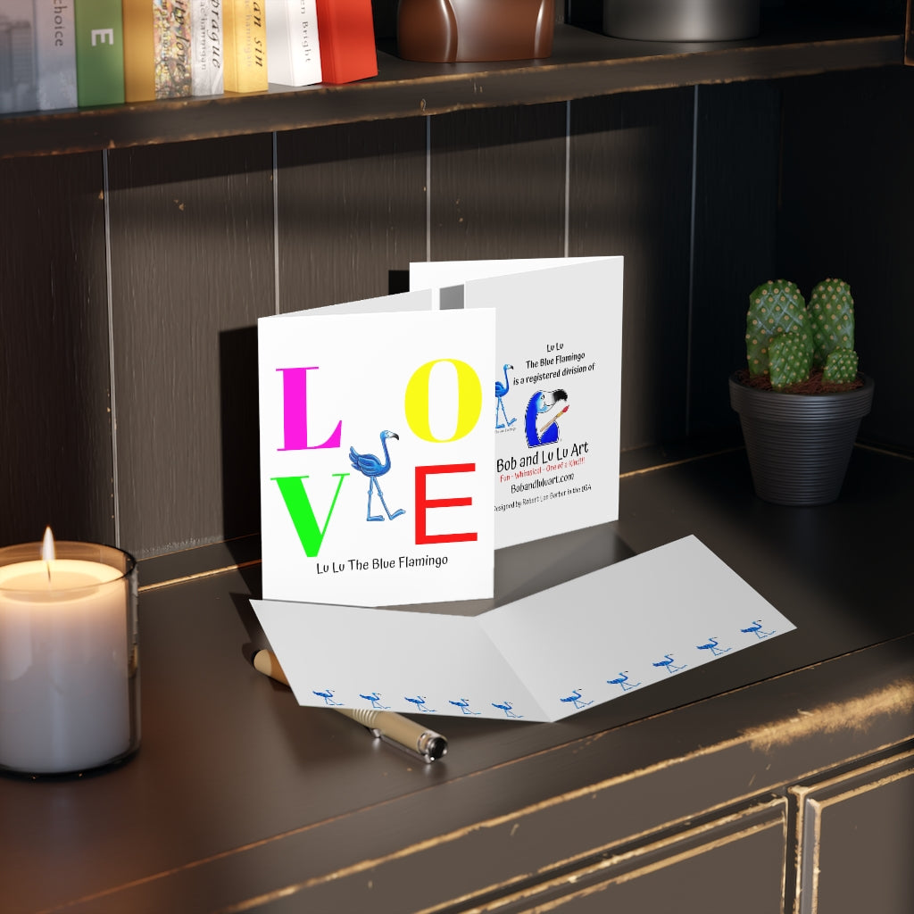 "LOVE" Greeting Card Set by Lu Lu The Blue Flamingo