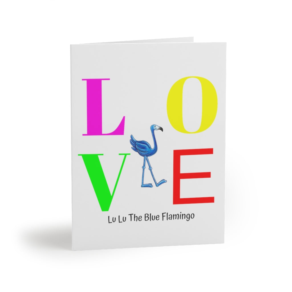 "LOVE" Greeting Card Set by Lu Lu The Blue Flamingo