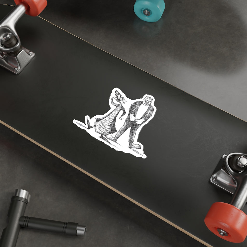 GET DOWN AND BOOGIE-WOGGIE WITH THE FRANKENSTEINS Halloween Vinyl Indoor & Outdoor Die-Cut Sticker