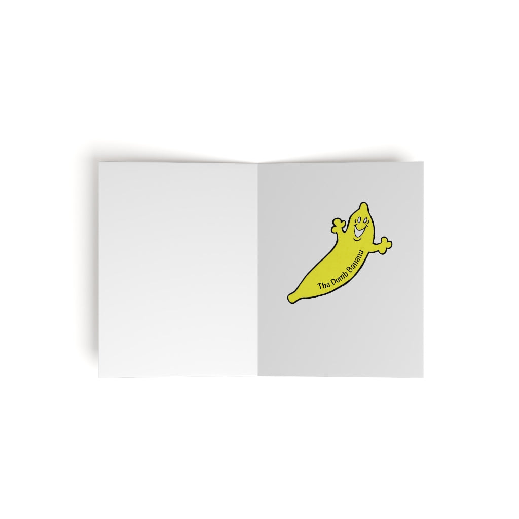 "WHAT IS YELLOW, SITS IN A TREE AND MEOWS LIKE A CAT???" Greeting Card Set by The Dumb Banana