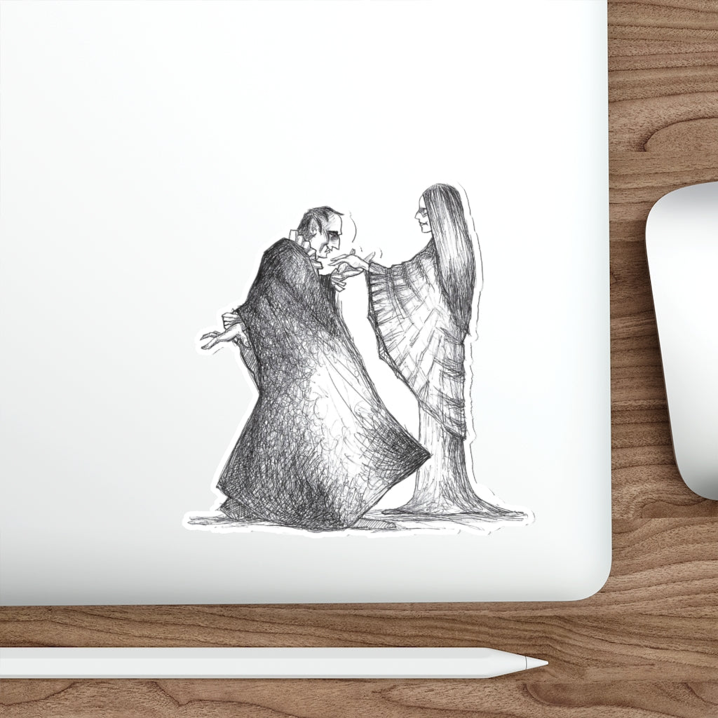 DRACULA "May I Have This Dance?" Halloween Vinyl Indoor & Outdoor Die-Cut Sticker