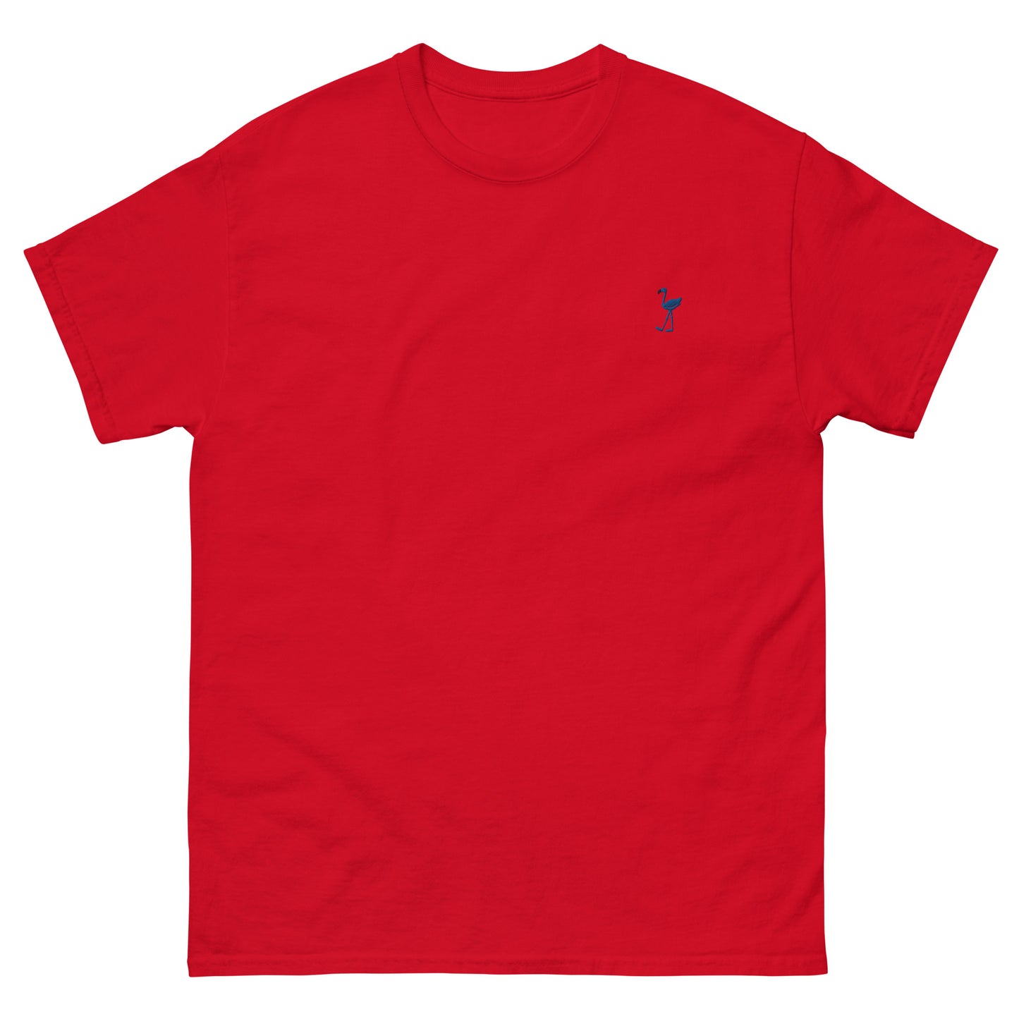 LU LU THE BLUE FLAMINGO Men's Embroidery Classic T-Shirt - The coolest flamingo shirt ever!!!