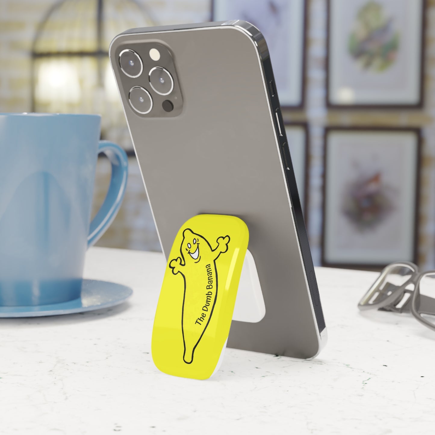 The DUMB BANANA Phone Click-On Grip - It's so amazing... you'd think it was a banana peel!!!