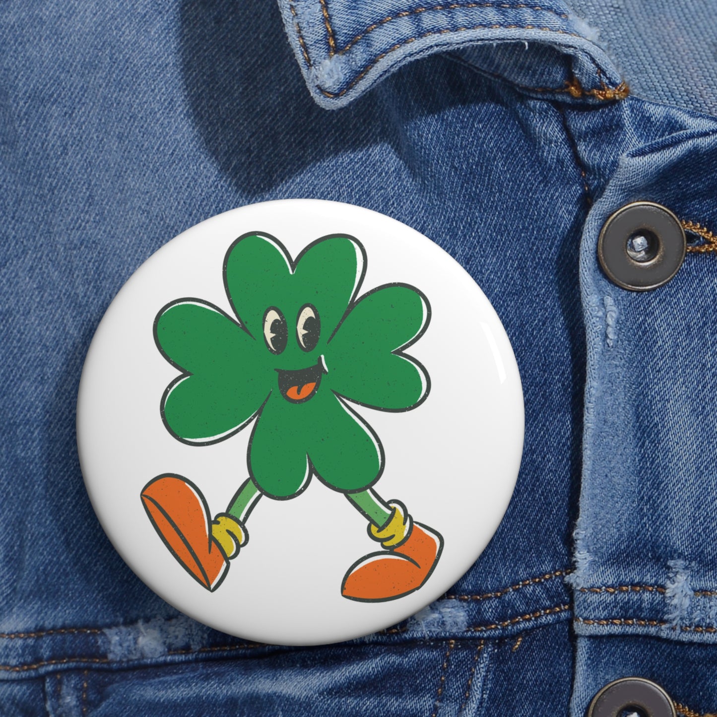 Happy The Irish Shamrock Pin Button