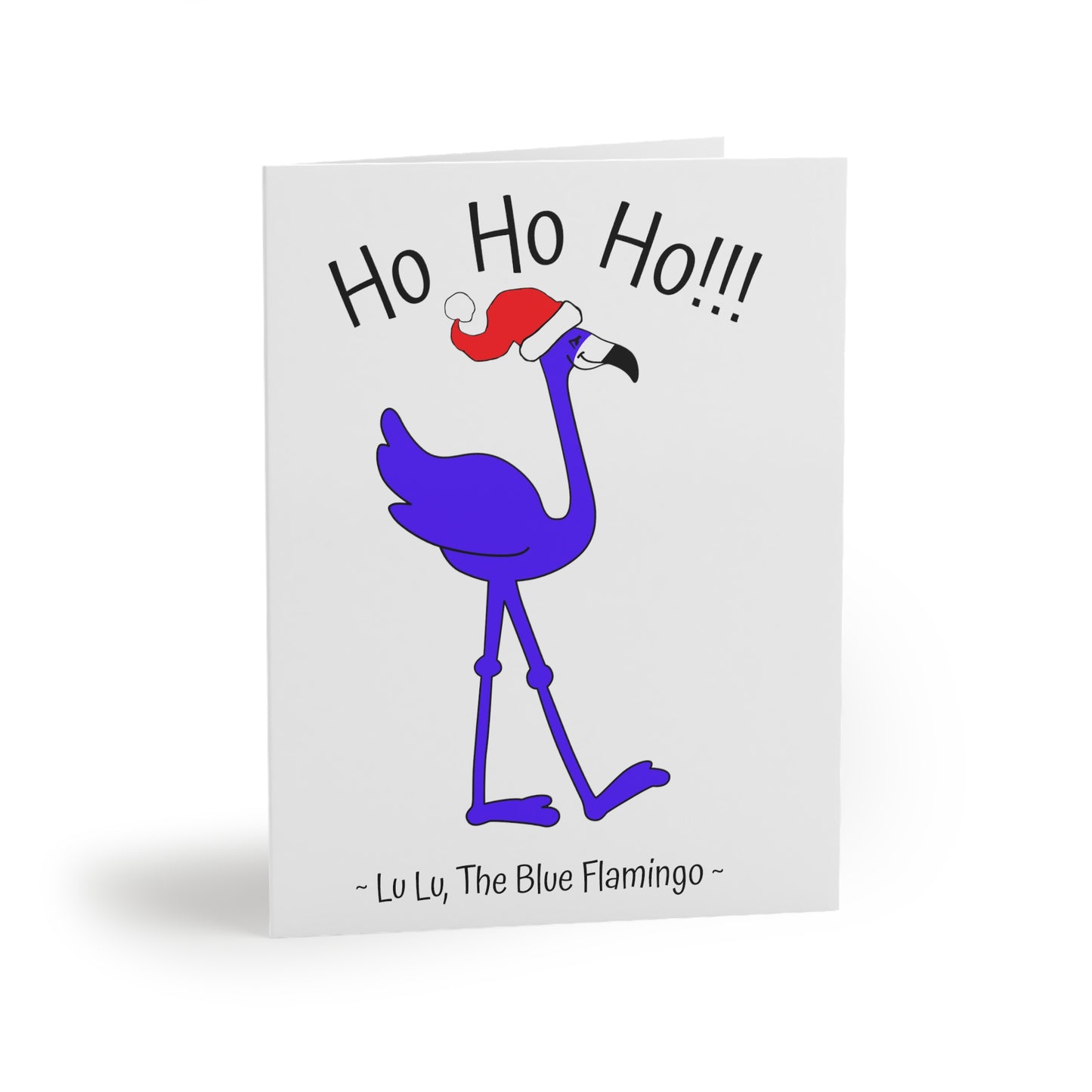 Lu Lu The Blue Flamingo's "Ho Ho Ho!!!" Christmas Greeting Cards (8, 16, and 24 pcs)