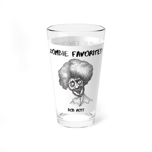 Zombie Favorites - The "Bob Ross" Halloween 16oz Glass Cup