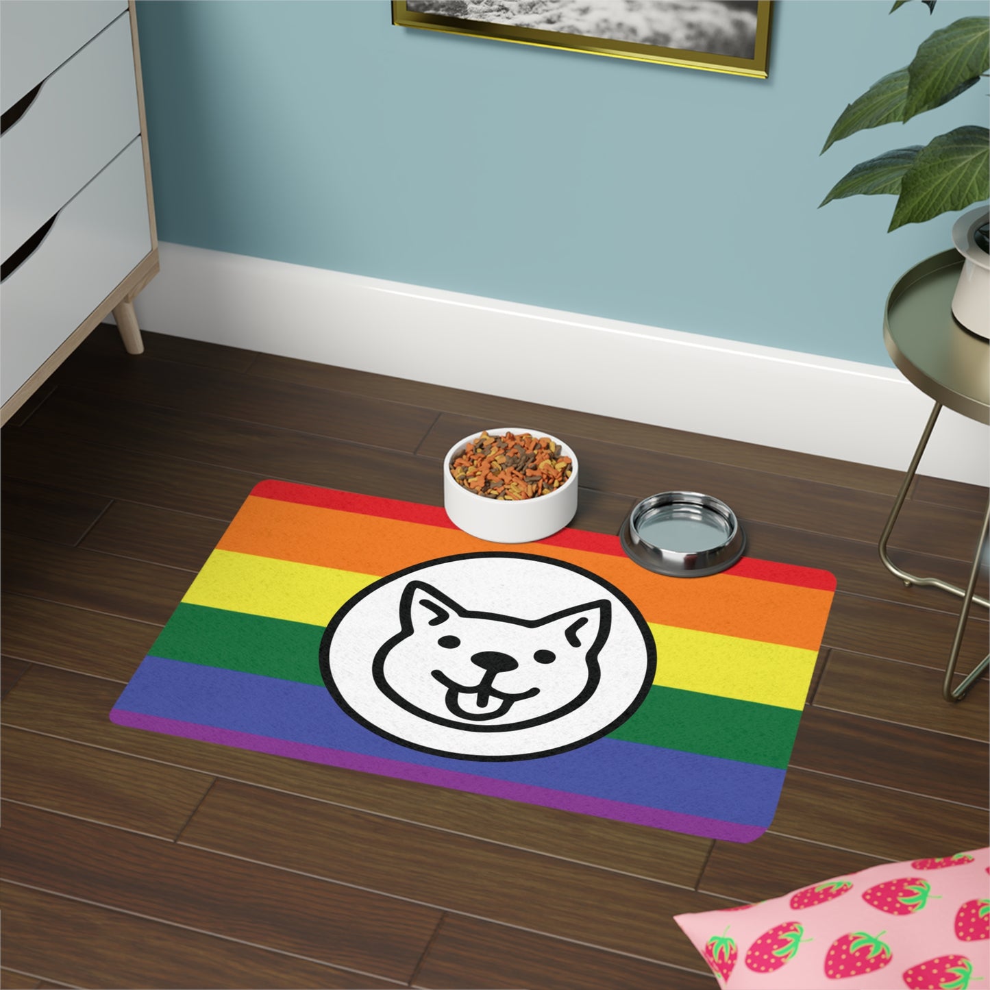 The Rainbow Flag & Doggie Cafe Food Mat - The cafe that all dogs love to eat at!!!
