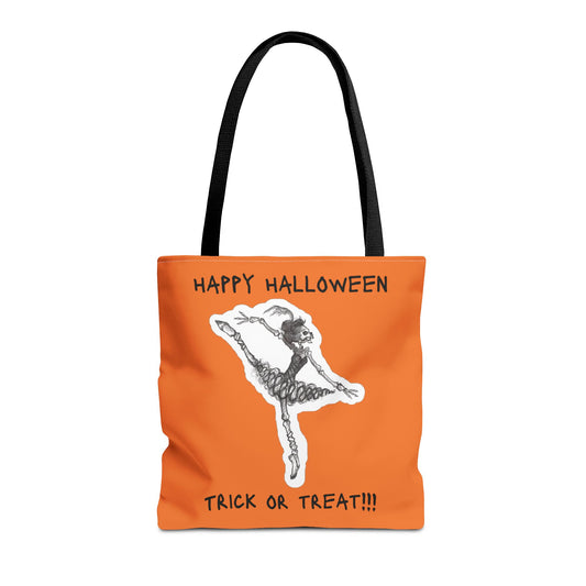 PRIMA BALLERINA - A Skeleton's Happy Halloween Trick or Treat Candy Tote Bag for all dancers!!!