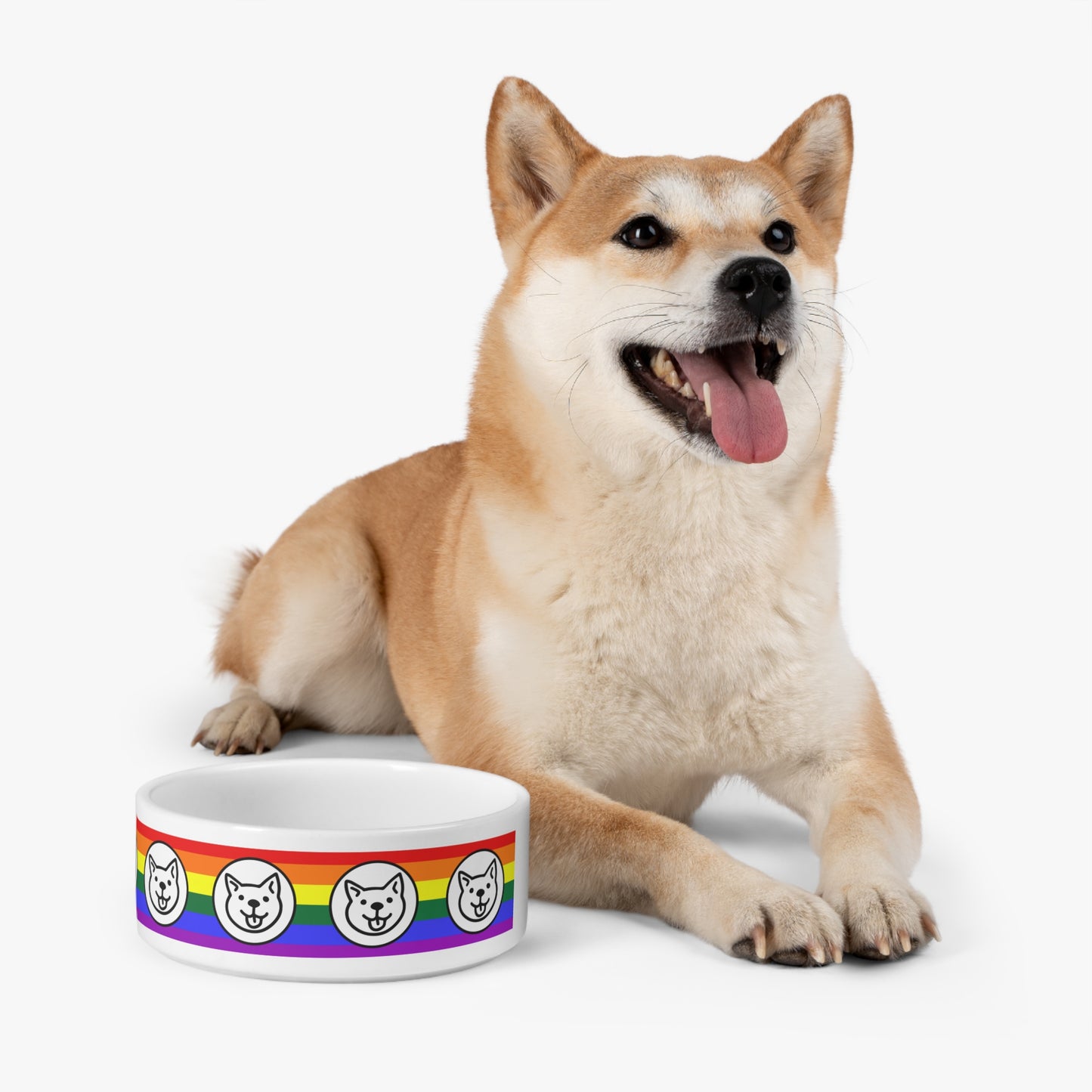 Rainbow Flag Doggie Bistro Pet Bowl - All dogs deserve to eat in rainbow style!!!