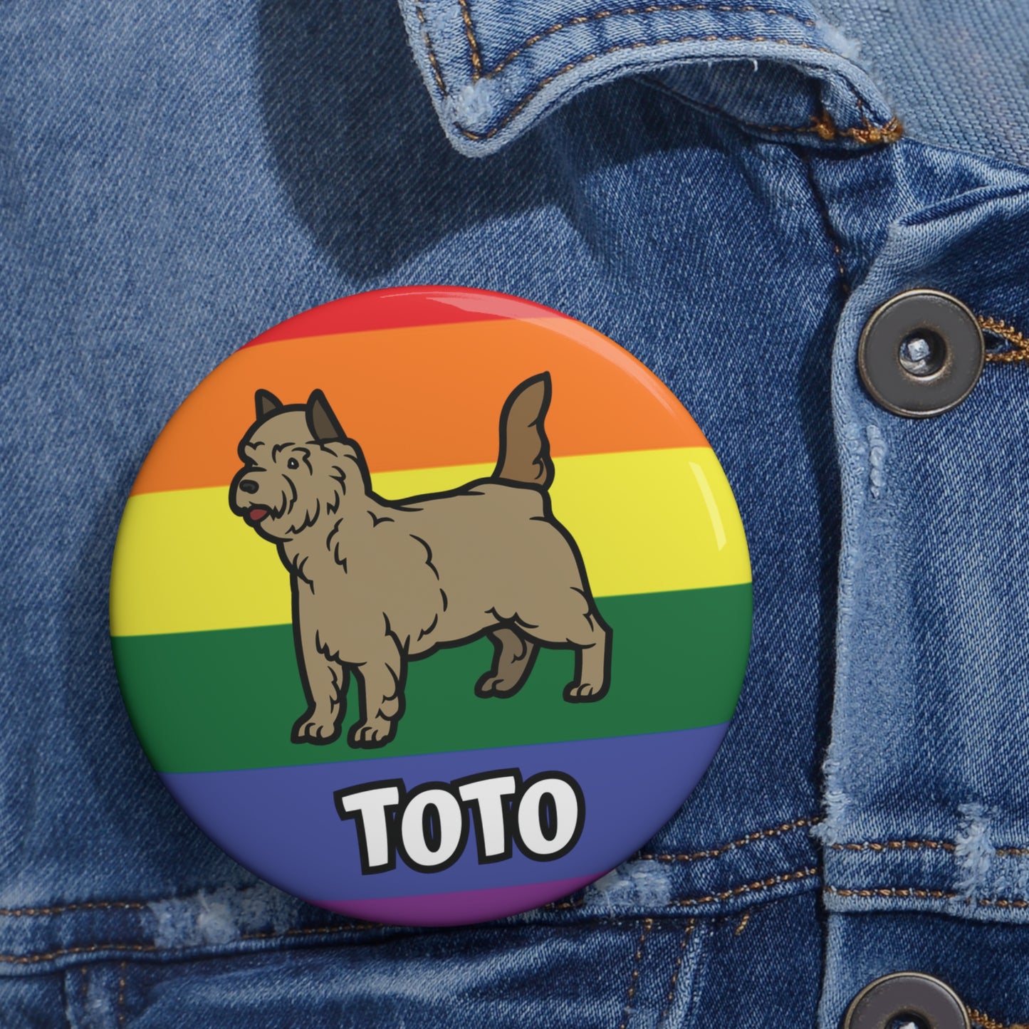 Over The Rainbow & Toto Gay Pride Pin Button
