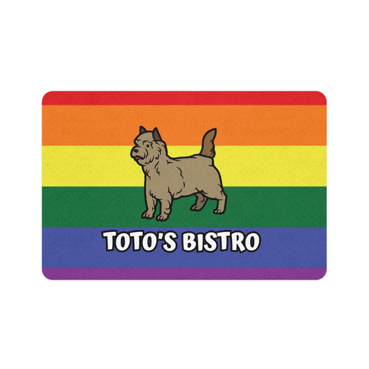 Toto's Rainbow Bistro Doggie Food Mat - The cafe that all dogs love to eat at!!!