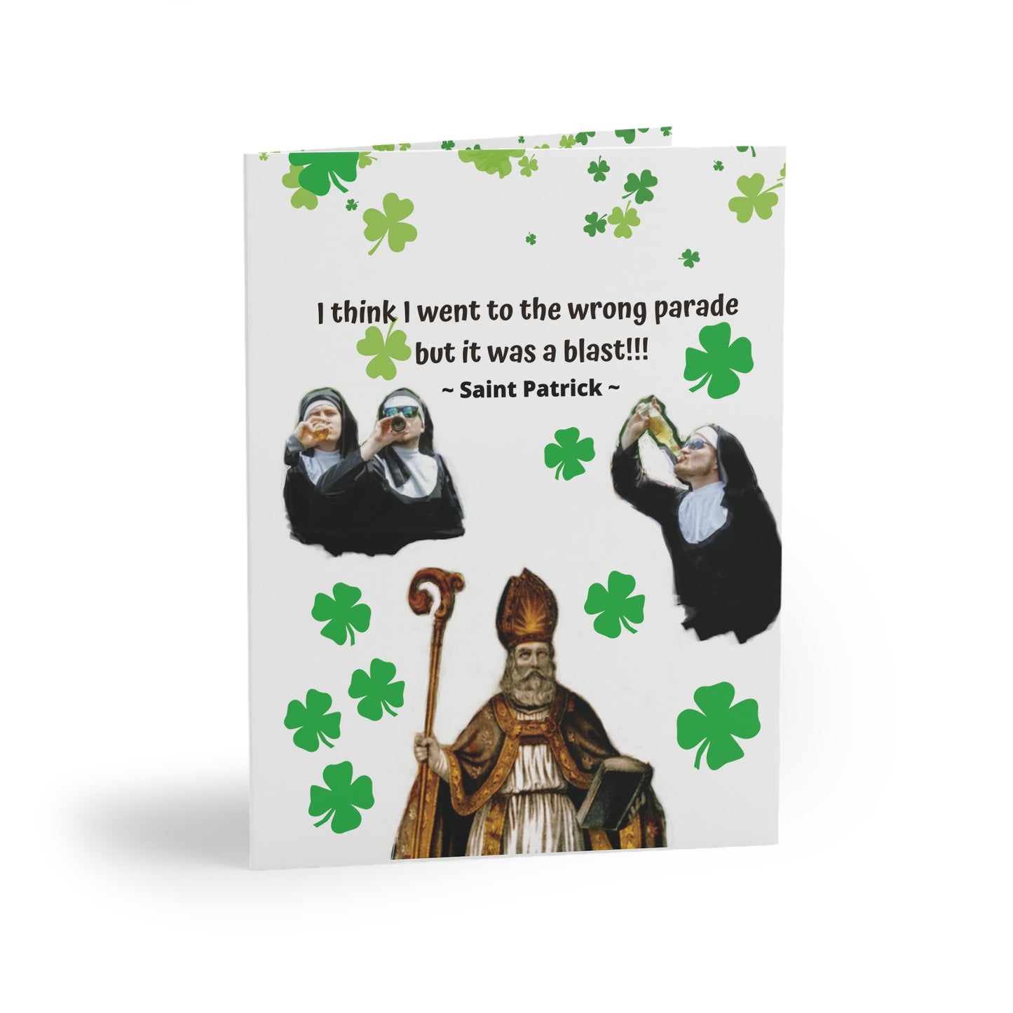 Saint Patrick's "I Think I Went To The Wrong Parade" Greeting Cards (8, 16, and 24 pcs)