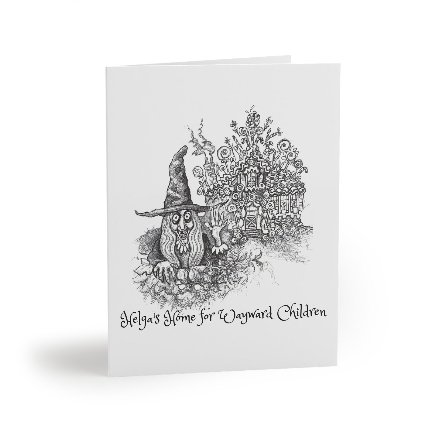 "Helga's Home for Wayward Children" - The Happy Halloween Greeting Cards (8, 16, and 24 pcs) for all witches who love children!!!