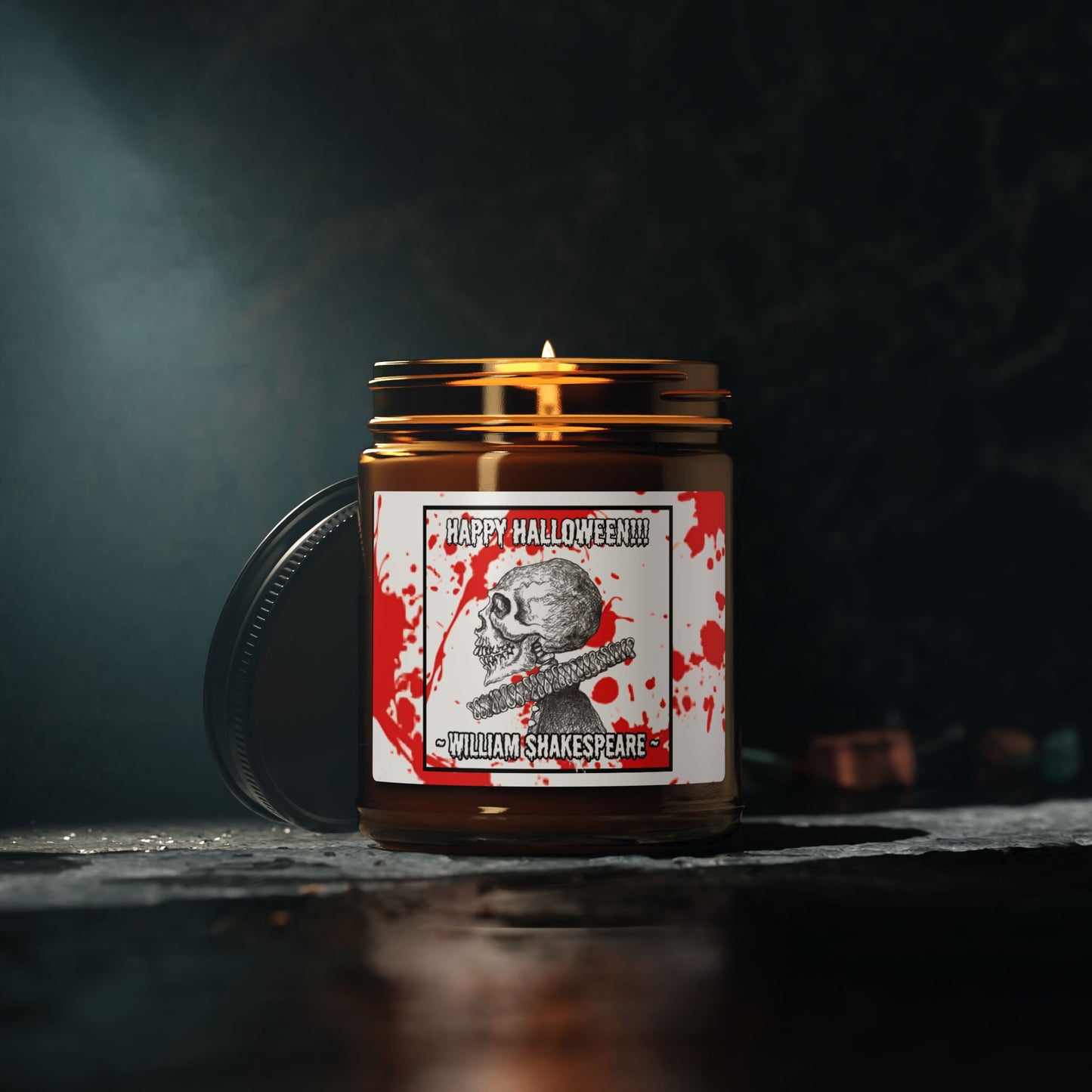 William "Willie" Shakespeare the Skeleton HAPPY HALLOWEEN Scented 9oz Soy Candle Collection