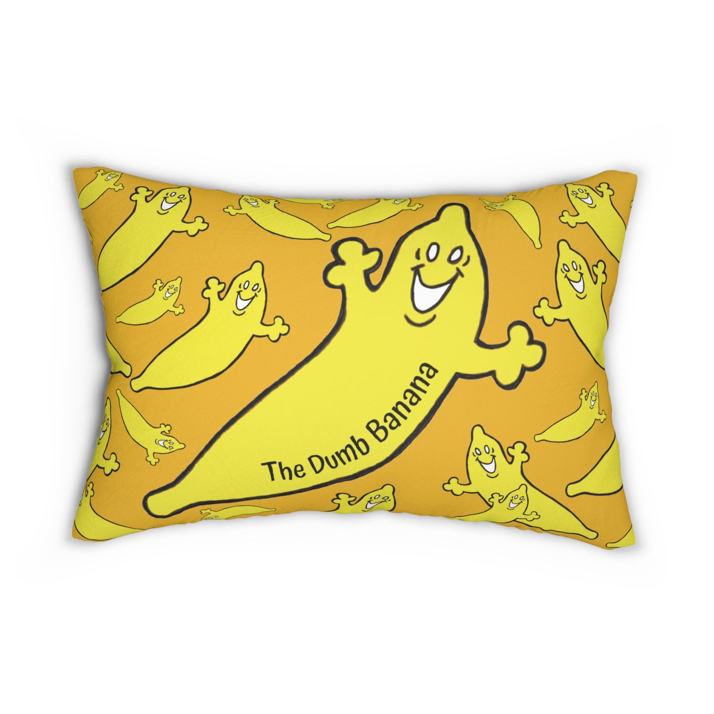 The Dumb Banana Polyester Lumbar Pillow in Yellow - The banana pillow for all backs, including bananas!!!