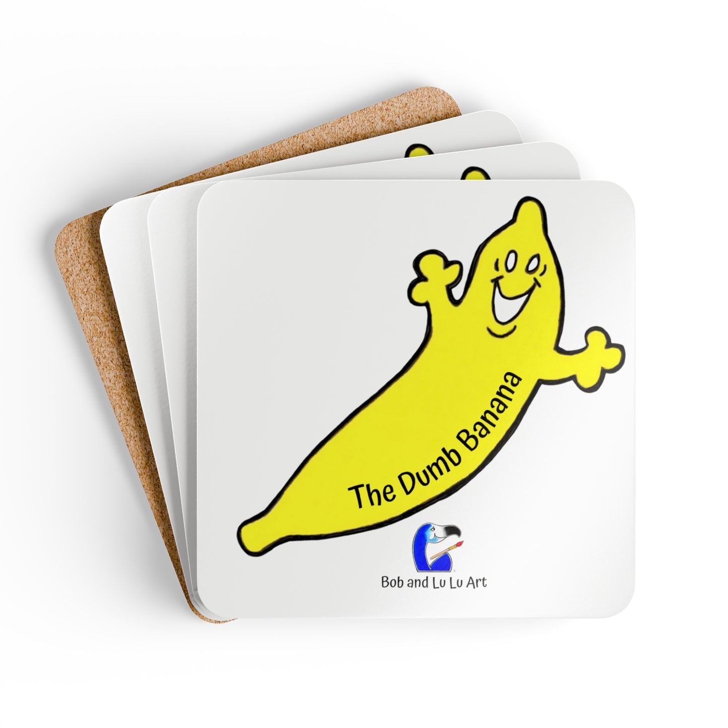 THE DUMB BANANA Corkwood Coaster Set of Four - Simply amazing!!!