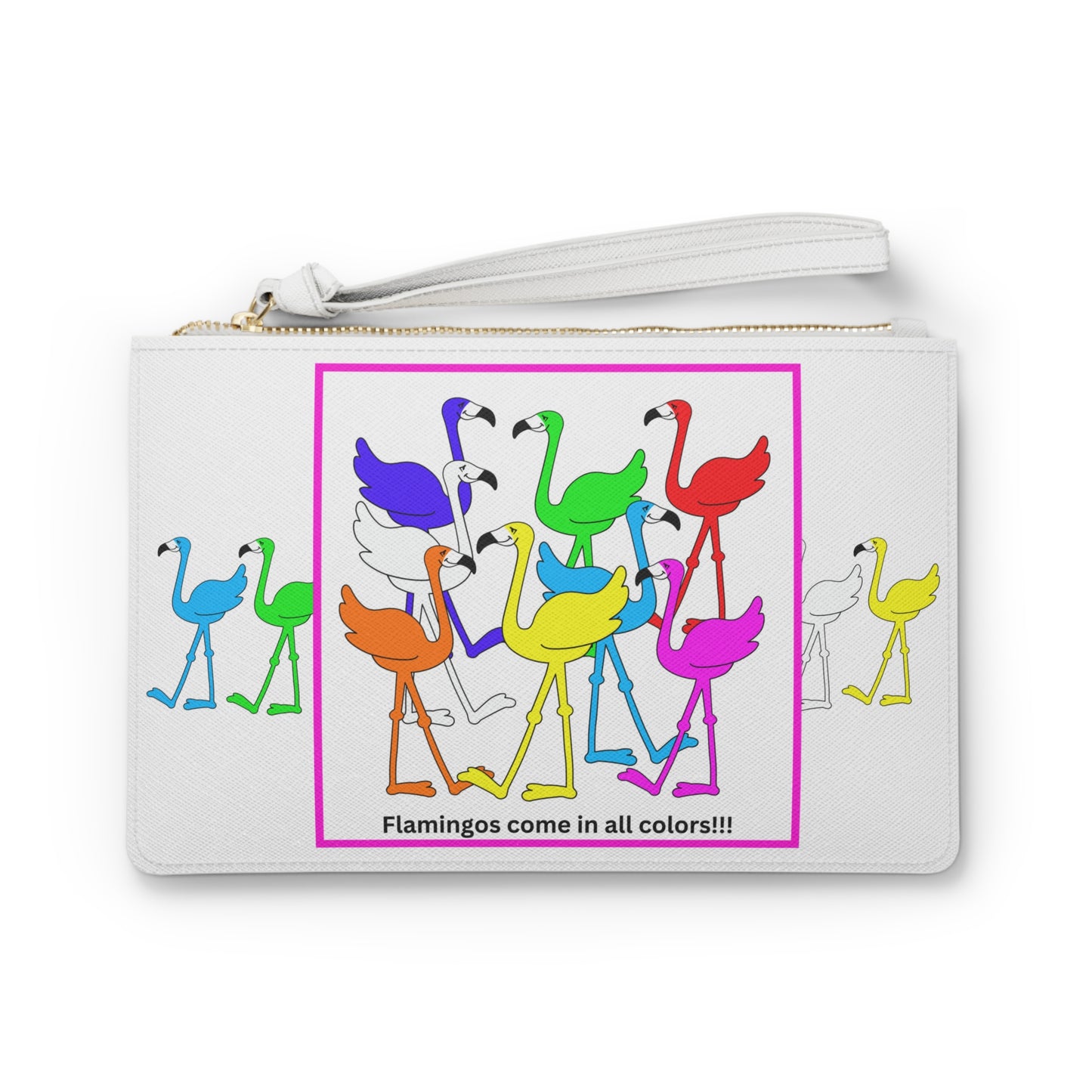 Flamingos Come In All Colors Clutch Bag